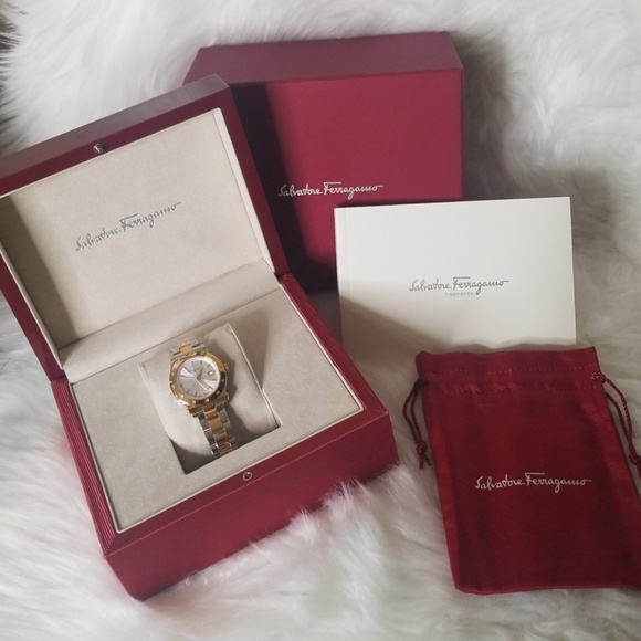 $1995 SALVATORE FERRAGAMO DIAMOND TWO TONE WATCH - Picture 2 of 8